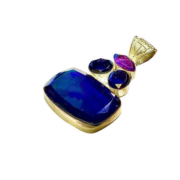 Amethyst Pendant Handmade Stampd 925 - Picture 7 of 10